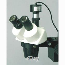 AmScope 10X-30X Stereo Microscope on Boom Stand + 1.3MP Digital Camera