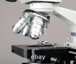 AmScope 2000X Double Layer Mechanical Stage LED Compound Microscope +10MP Camera