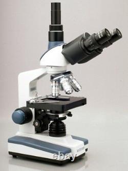 AmScope 2000X LED Lab Trinocular Compound Microscope + 3D Mechanical Stage + 8MP