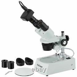 AmScope 20X-40X-80X Forward Stereo Inspection Microscope + 1.3MP Digital Camera