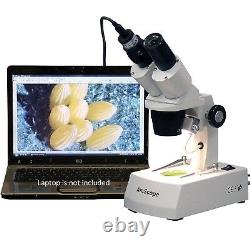 AmScope 20X-40X-80X Stereo Microscope with 1.3MP USB Digital Camera