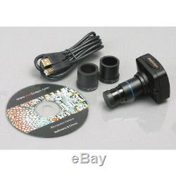 AmScope 3.5-180X Manufacturing Zoom Stereo Microscope 8MP Digital Camera 144-LED