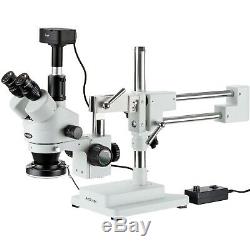 AmScope 3.5-90X Zoom Stereo Microscope + 144 LED Light + 5MP Digital Camera