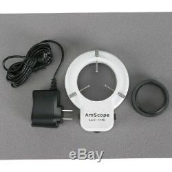 AmScope 3.5X-180X Zoom Stereo Microscope 144-LED + 3MP Digital Camera Multi Use