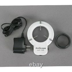 AmScope 3.5X-90X 144-LED Zoom Stereo Microscope Circuit Soldering + 9MP Digital