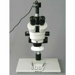 AmScope 3.5X-90X Inspection Zoom Microscope+5MP Digital Camera+Fluorescent Light