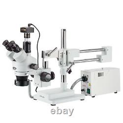 AmScope 3.5X-90X Simul-Focal Trinocular Boom Microscope + 1.3MP Digital Camera