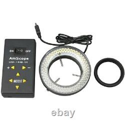 AmScope 3.5X-90X Zoom Stereo Microscope +1.3MP Digital Camera+144-LED Ring Light