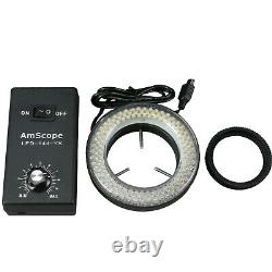AmScope 3.5X-90X Zoom Stereo Microscope +3MP Digital USB Camera + LED Ring Light