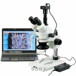 AmScope 3.5X-90X Zoom Stereo Microscope 5MP Digital USB Camera +LED Ring Light