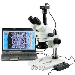 AmScope 3.5X-90X Zoom Stereo Microscope + 9MP Digital USB Camera +144-LED Light