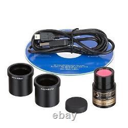 AmScope 40-1000X Student LED Microscope + USB Digital Camera Coarse & Fine Focus