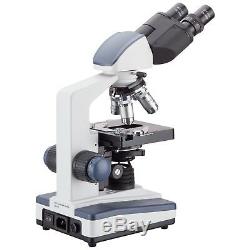 AmScope 40-2000X Binocular Compound Microscope 3D Stage+1.3MP Digital Camera LED