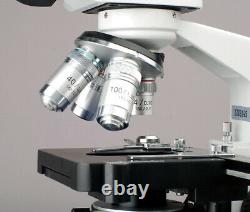 AmScope 40-2500X LED Digital Binocular Compound Microscope + USB Camera 3D Stage