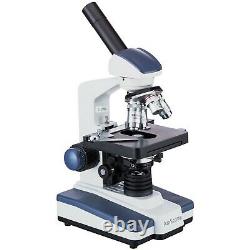 AmScope 40-2500X LED Digital Monocular Compound Microscope 3D Stage 3MP Camera