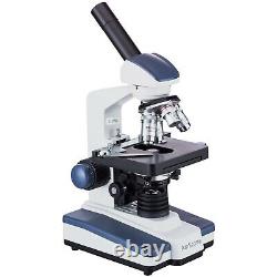 AmScope 40-2500X LED Digital Monocular Compound Microscope 3D Stage 5MP Camera