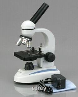 AmScope 40X-1000X Glass Optics Digital Student Microscope + 2MP USB Camera