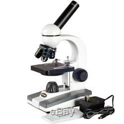 AmScope 40X-1000X Glass Optics Student Compound Microscope + USB Digital Camera