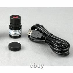 AmScope 40X-1000X Student Metal Frame Microscope + 3MP Digital Camera Glass Lens