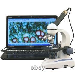 AmScope 40X-1000X Student Science Microscope + 5MP Digital Camera w Metal Frame