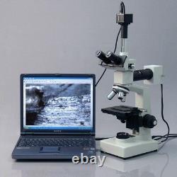 AmScope 40X-1000X Two Light Metallurgical Microscope + 5MP Digital Camera