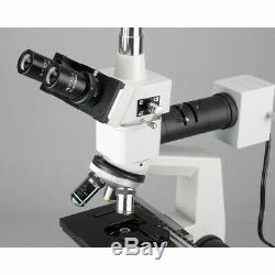 AmScope 40X-1000X Two Light Metallurgical Microscope + 9MP Digital Camera