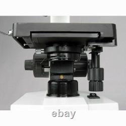 AmScope 40X-2000X Advanced Student Microscope w 3D Mech Stage + 2MP USB Camera