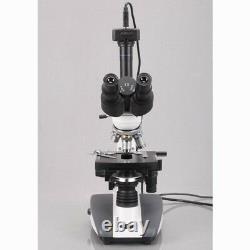 AmScope 40X-2000X Biological Compound LED Microscope + 1.3MP Camera