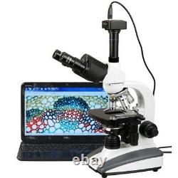 AmScope 40X-2000X Biological Compound LED Microscope + 10MP Camera