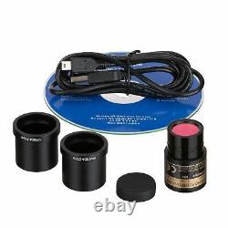 AmScope 40X-2000X Compound Microscope w USB Digital Camera Mech Stage Multi-Use