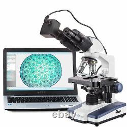 AmScope 40X-2000X LED Binocular Digital Compound Microscope w 3D Stage + 9MP Cam