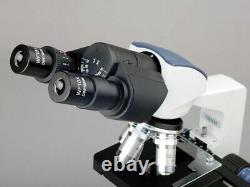 AmScope 40X-2000X LED Binocular Digital Compound Microscope w 3D Stage + 9MP Cam