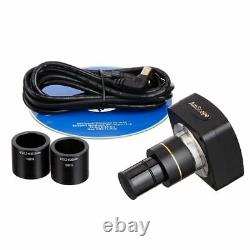 AmScope 40X-2000X LED Binocular Digital Compound Microscope w 3D Stage + 9MP Cam