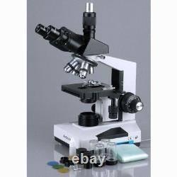 AmScope 40X-2000X Lab Trinocular Compound Microscope+5MP Digital USB Camera