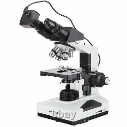 AmScope 40X-2000X Student Lab Binocular Microscope + 5MP Digital Camera