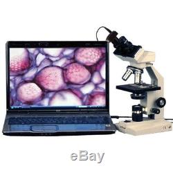 AmScope 40X-2000X Veterinary Compound Microscope + 5MP Digital Camera