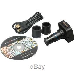 AmScope 40X-2000X Veterinary Compound Microscope + 5MP Digital Camera