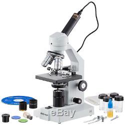 AmScope 40X-2500X Compound Microscope w Mechanical Stage, USB 2.0 Digital Camera