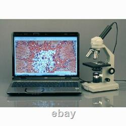 AmScope 40X-2500X Compound Microscope with USB Digital Camera Imager -Multi-Use