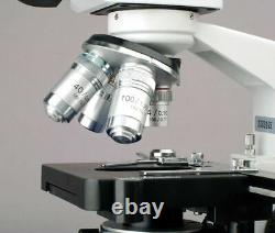 AmScope 40X-2500X LED Digital Binocular Compound Microscope, 3D Stage USB Camera