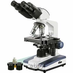 AmScope 40X-2500X LED Lab Binocular Compound Microscope with 9MP Digital Camera
