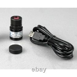 AmScope 40X-400X Student Metal Frame Microscope +1.3MP USB Digital Camera