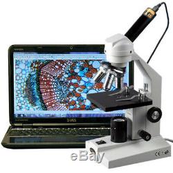 AmScope 40X-800X Monocular Student Compound Microscope + Digital Camera Imager