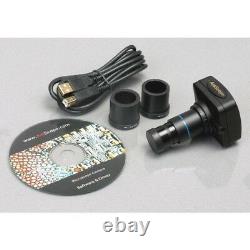 AmScope 40X-900X Phase Contrast Inverted Microscope with 5MP Digital Camera