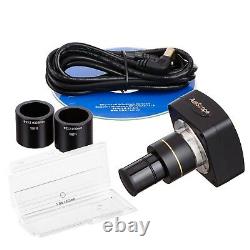 AmScope 5MP HD Photo/Video Digital USB Microscope Camera + Calibration Slide Kit
