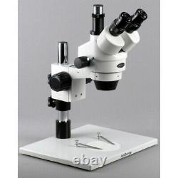 AmScope 7X-45X Trinocular Microscope+3MP Camera +Fiber Optic LED Light +XL Stand