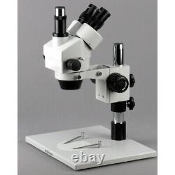 AmScope 7X-45X Trinocular Microscope+3MP Camera +Fiber Optic LED Light +XL Stand