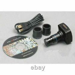 AmScope 7X-45X Zoom Stereo Inspection Microscope +144-LED+ 14MP Digital Camera