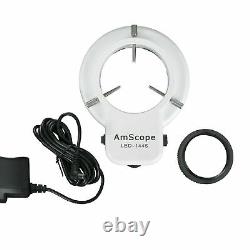 AmScope 7X-45X Zoom Stereo Microscope + 144-LED + 5MP Digital Camera Multi-Use