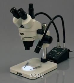 AmScope 7X-45X Zoom Stereo Microscope 3MP Digital Camera Gooseneck LED Lights